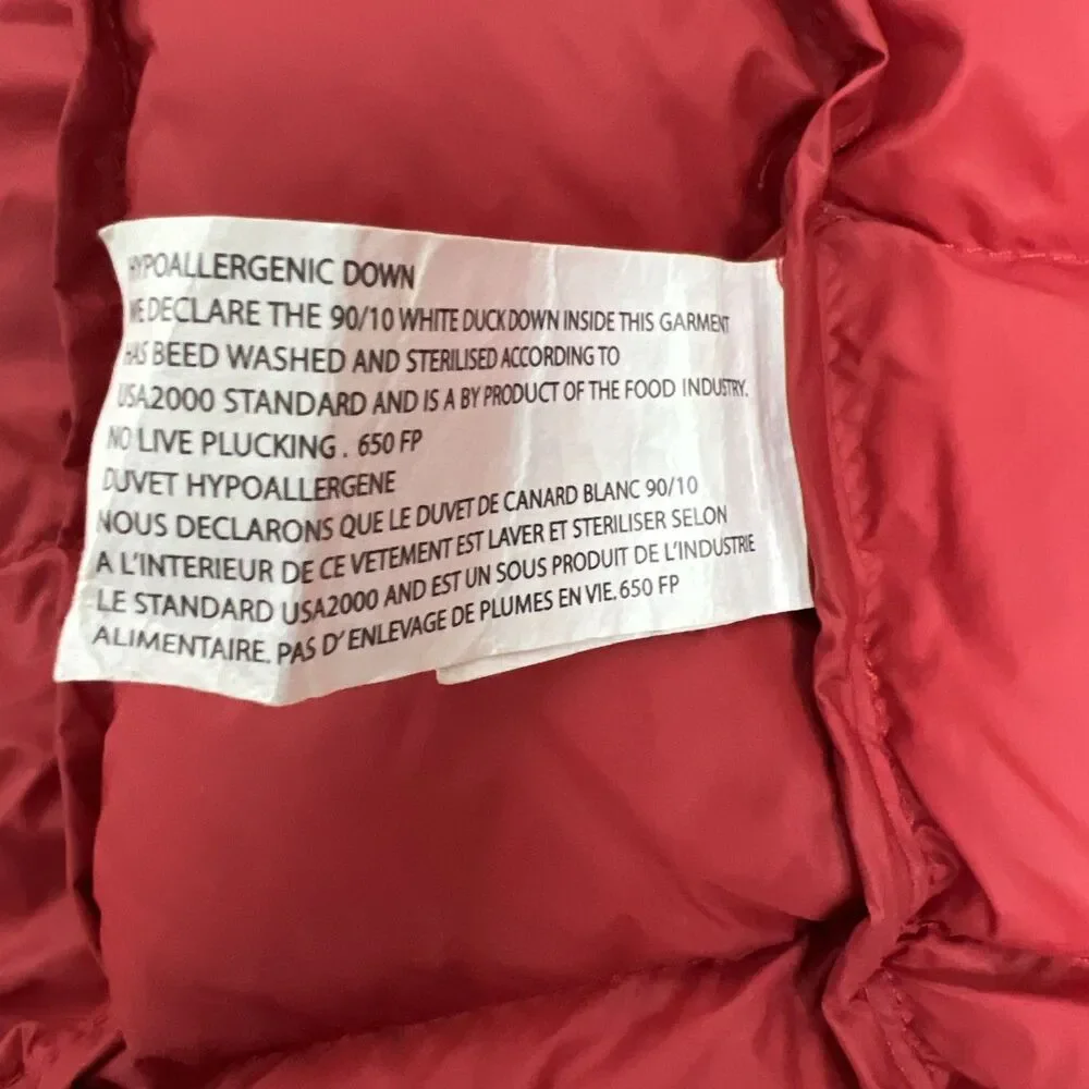 Women’s PAJAR Red Winter Puffer Jacket Duck Down Filled Hooded Small Canada Read